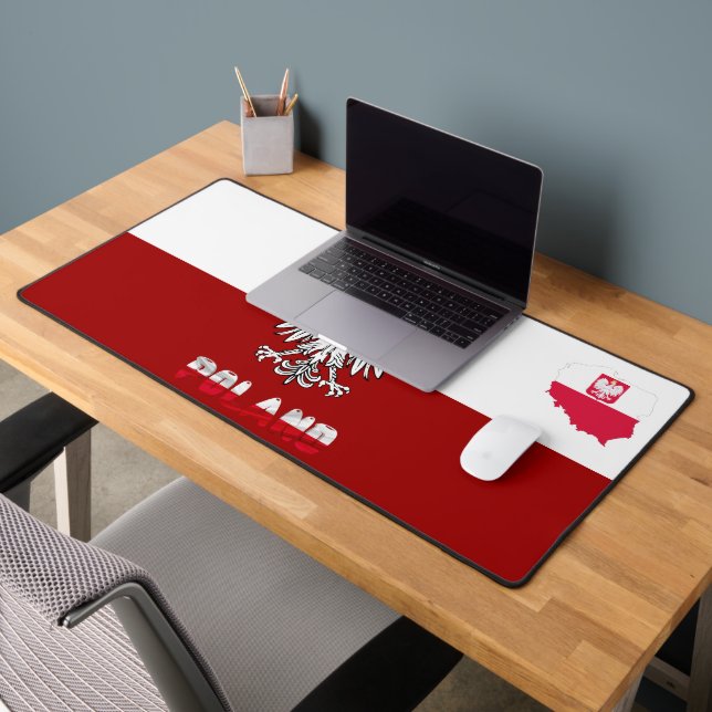Polish flag-coat of arms desk mat (Office 2)