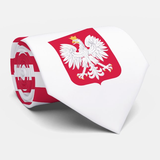 Polish Flag & Coat of Arms, Flag of Poland Tie (Rolled)