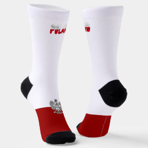 Polish flag-coat of arms socks