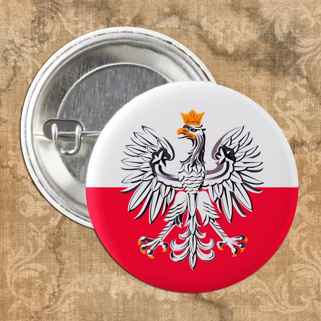Polish Flag & Eagle Poland fashion patriot /sports 3 Cm Round Badge (Creator Uploaded)