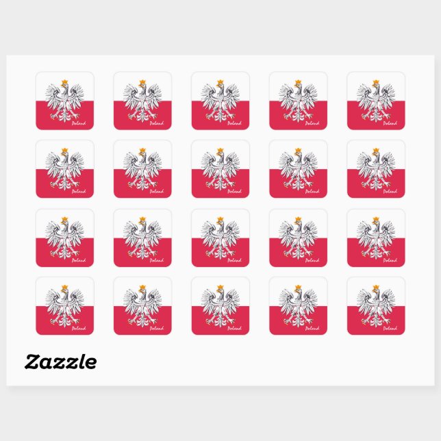 Polish flag & Eagle, Poland fashion sticker/sports Square Sticker (Sheet)