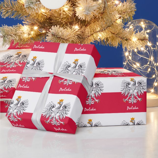 Polish Flag, Eagle & Poland gifts Wrapping Paper (Holidays)