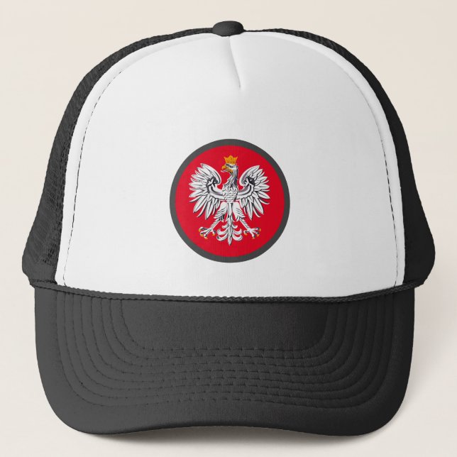 Polish flag & Eagle, Poland holiday /sports fans Trucker Hat (Front)