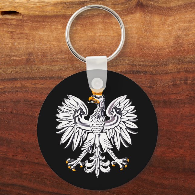 Polish flag & Eagle, Poland holiday, travel/sports Key Ring (Front)