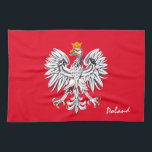 Polish flag & Eagle, Poland home fashion /sports Tea Towel<br><div class="desc">Kitchen Towels: Poland home fashion & Eagle,  Polish Flag - love my country,  travel,  holiday,  patriots / sports fans</div>