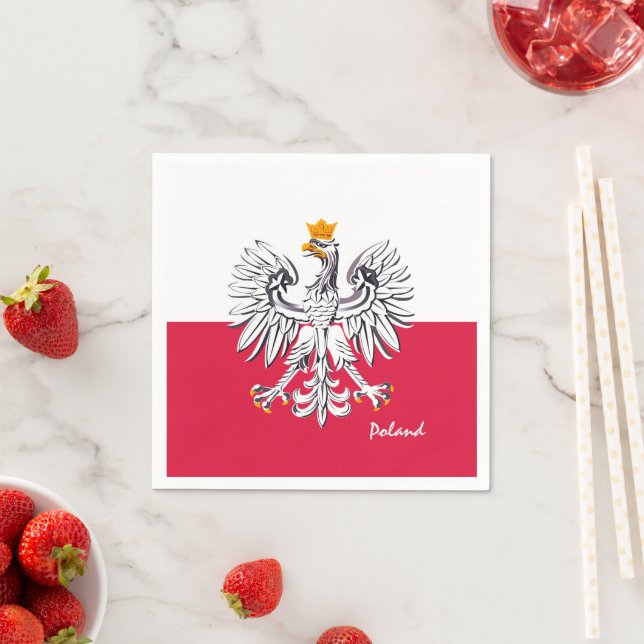 Polish flag & Eagle, Poland party fashion /sports Napkin (Insitu)