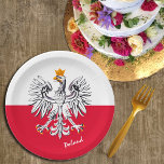 Polish flag & Eagle, Poland party patriots /sports Paper Plate<br><div class="desc">Paper Plates: Poland party & Eagle,  Polish Flag fashion - love my country,  birthday,  travel,  holiday,  patriots / sports fans</div>