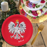 Polish flag & Eagle, Poland party patriots /sports Paper Plate<br><div class="desc">Paper Plates: Poland party & Eagle,  Polish Flag fashion - love my country,  birthday,  travel,  holiday,  patriots / sports fans</div>