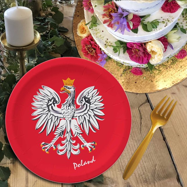 Polish flag & Eagle, Poland party patriots /sports Paper Plate (Creator Uploaded)