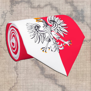 Polish Flag & Eagle Poland travel, business /sport Tie
