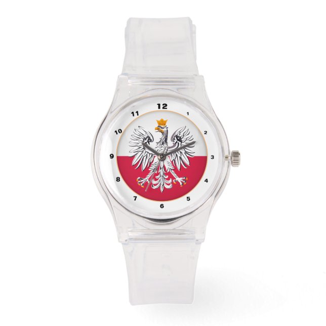 Polish Flag & Eagle, Poland trendy fashion /design Watch (Front)