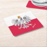 Polish flag & Eagle, Poland wedding, party /sports Square Paper Coaster<br><div class="desc">COASTERS: Poland & Eagle,  Polish Flag home decor - love my country,  holiday,  travel,  birthday party,  weddings,  patriots / sports fans</div>