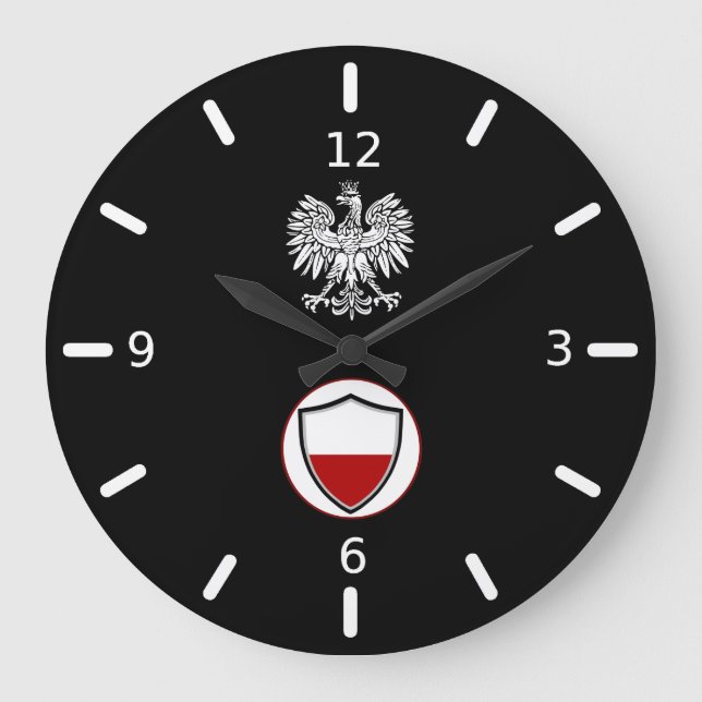 Polish flag-emblem large clock (Front)