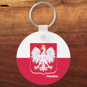 Polish flag, emblem & Poland holiday / sports Key Ring