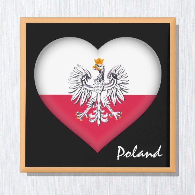 Polish flag & Heart Poland holiday, travel /sports Magnet (Creator Uploaded)