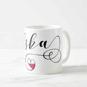 Polish Flag Heart, Poland Polska Coffee Mug