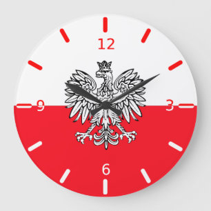 Polish flag large clock