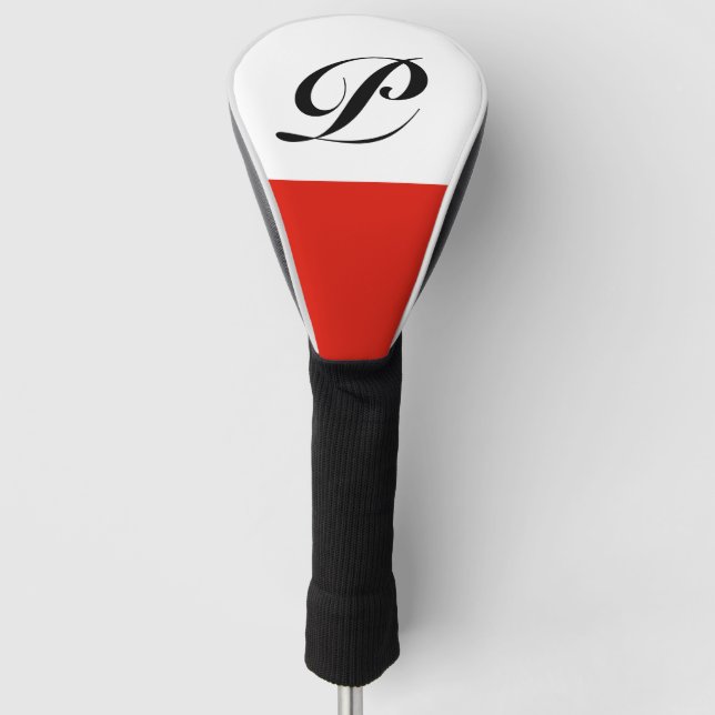 Polish flag of Poland custom monogram Golf Head Cover (Front)