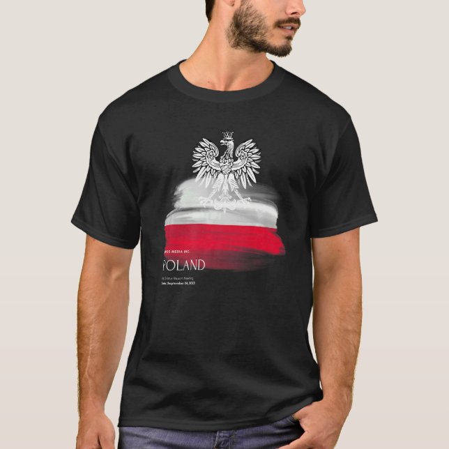 Polish flag patriotic Polska Souvenir Love Proud H T-Shirt (Front)