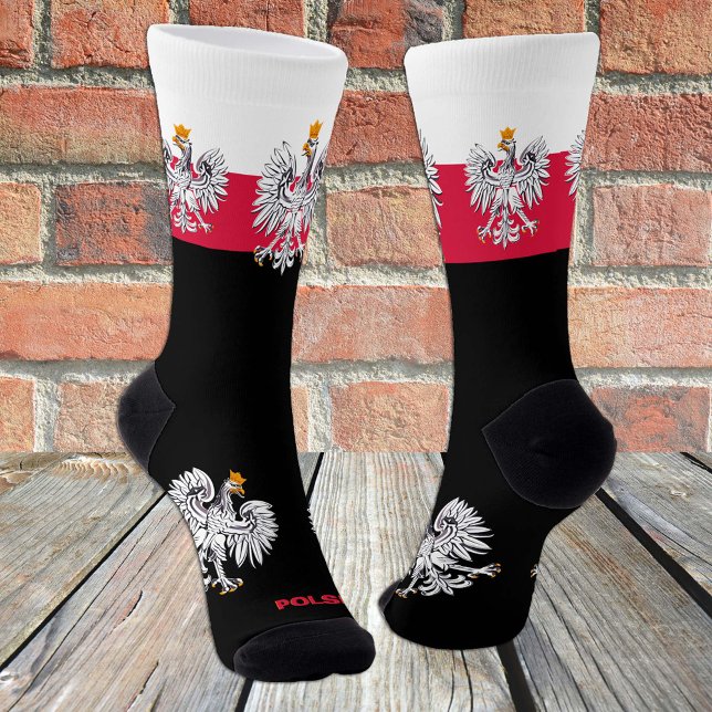 Polish Flag Patriotic Socks, Sustainable Poland Socks (Creator Uploaded)