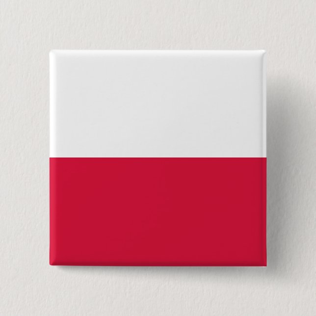 Polish Flag (Poland) 15 Cm Square Badge (Front)