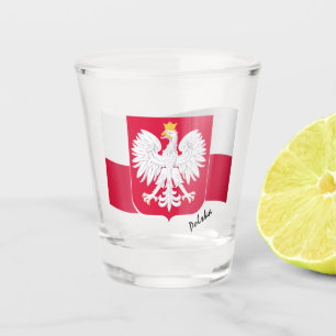 Polish Flag & Poland coat of arms / party Shot Glass