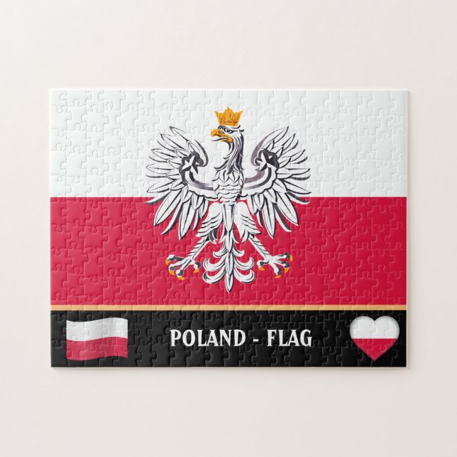 Polish Flag & Poland - country, holiday /sports Jigsaw Puzzle (Horizontal)