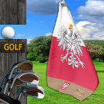 Polish flag & Poland, monogrammed Golf towel<br><div class="desc">Sports/Golf Towel: Poland & Polish flag with monogrammed "custom" name at the bottom - love my country,  travel,  holiday,  patriots / sports fans</div>