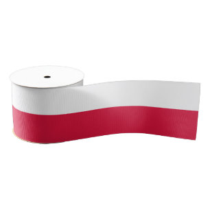 Polish Flag & Poland travel, holiday/sports Grosgrain Ribbon