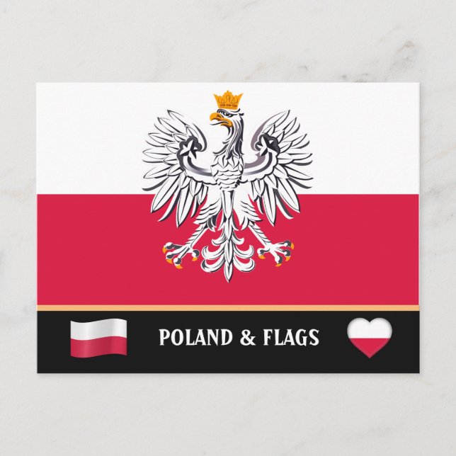 Polish Flag & Poland - travel, holiday /sports Postcard (Front)