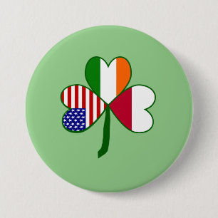 Polish Flag Shamrock  7.5 Cm Round Badge