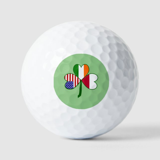 Polish Flag Shamrock  Golf Balls (Front)