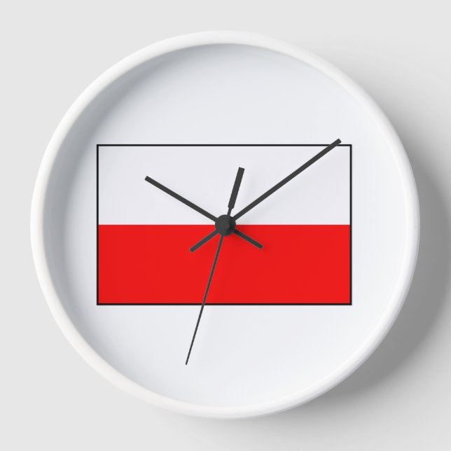 Polish Flag Wall Clock (Front)
