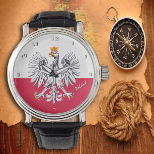Polish Flag watch, Eagle, Poland fashion /sports Watch