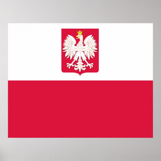 Polish Flag with Eagle Poster (Front)