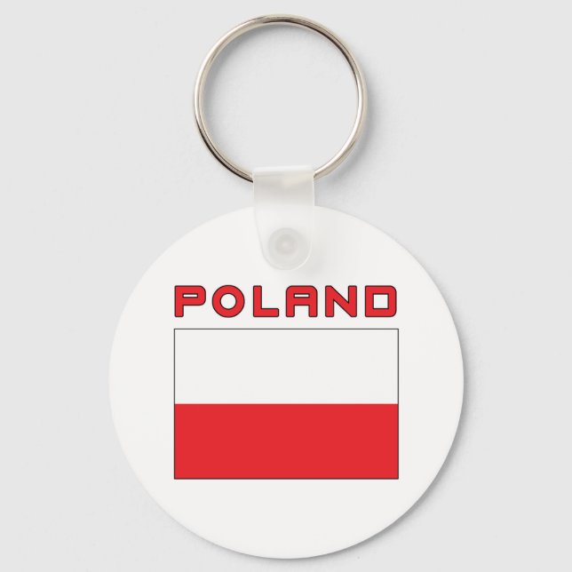 Polish Flag With Poland Key Ring (Front)
