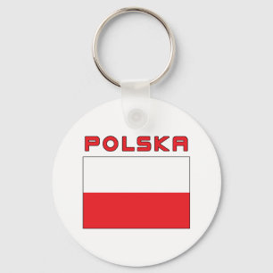 Polish Flag With Polska Key Ring