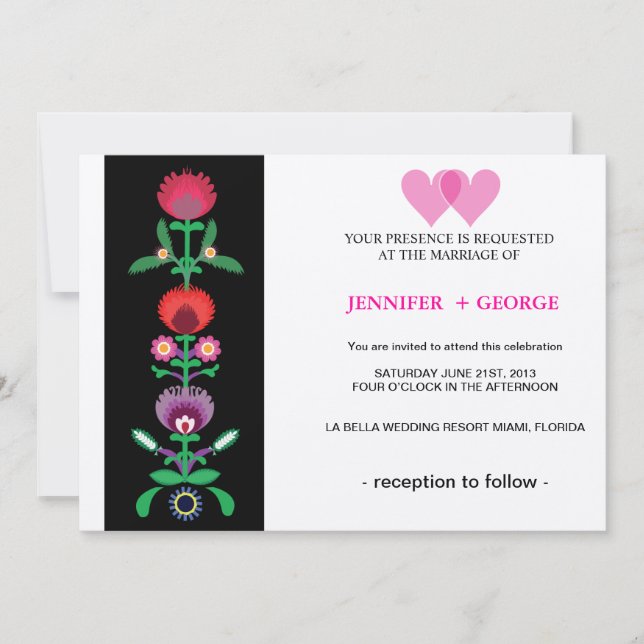 Polish Floral Decorative Strip, Invitation (Front)