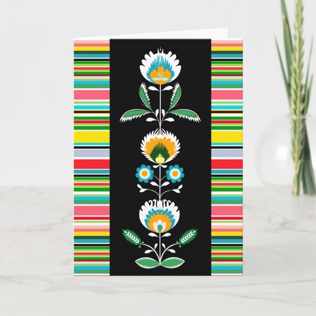 Polish Floral Embroidery, Greeting Card (Front)