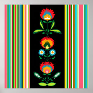 Polish Floral Embroidery, Poster