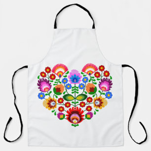 Polish folk art - floral embroidery pattern apron