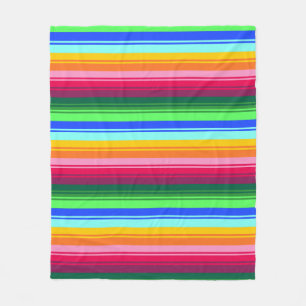 Polish folk art striped textile Fleece Blanket