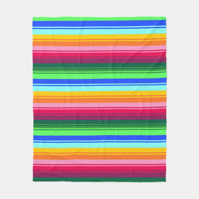 Polish folk art striped textile Fleece Blanket (Front)