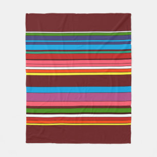 Polish folk art striped textile Fleece Blanket