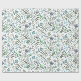Polish Folk Art Whimsical Flower Pattern  Wrapping Paper