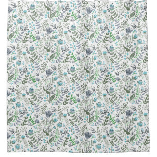 Polish Folk Art Whimsical Flower Shower Curtain