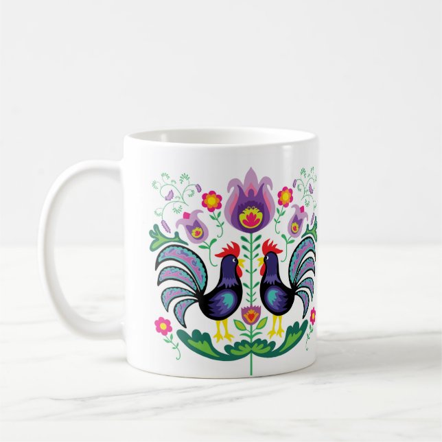 Polish Folk Art Wycinanki Mug (Left)