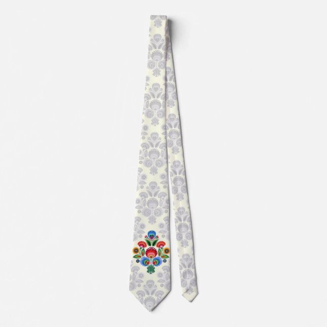 Polish Folk Flowers 2 Tie (Front)