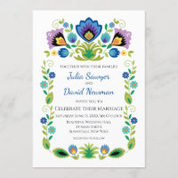 Polish Folk Flowers Blue Lavender