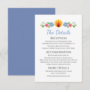 Polish Folk Flowers Yellow Wedding Enclosure Card